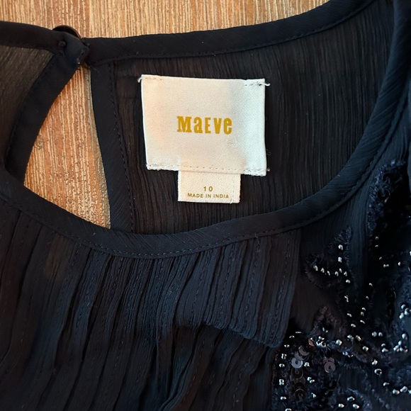 ANTHROPOLOGIE MAEVE HELENE SHEER SEQUIN PEPLUM TOP - Picture 5 of 9